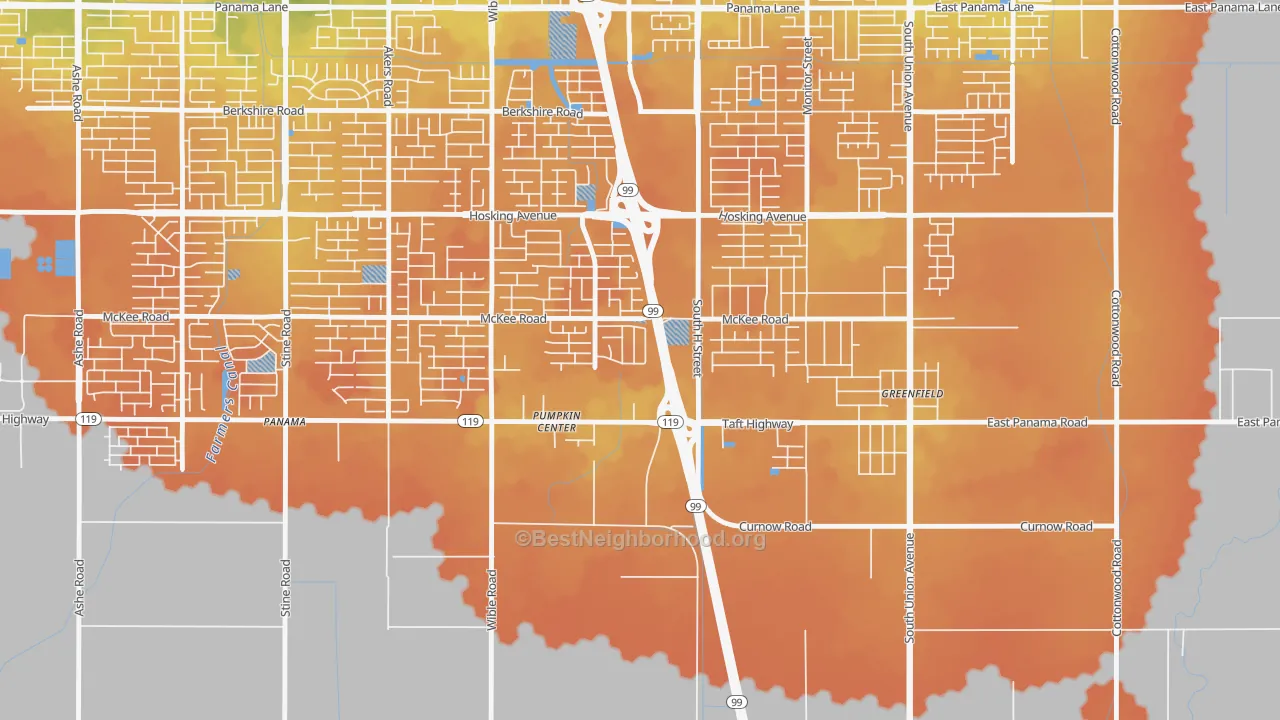 Bike Grade map of Castle Ranch, Bakersfield, CA