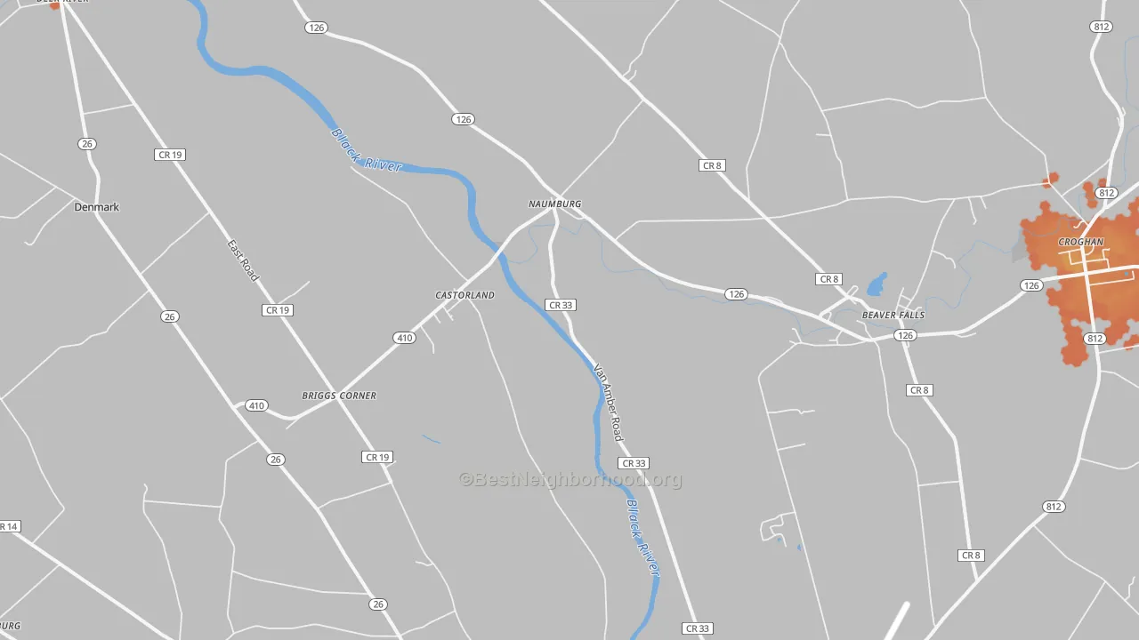 Bike Grade map of Castorland, NY