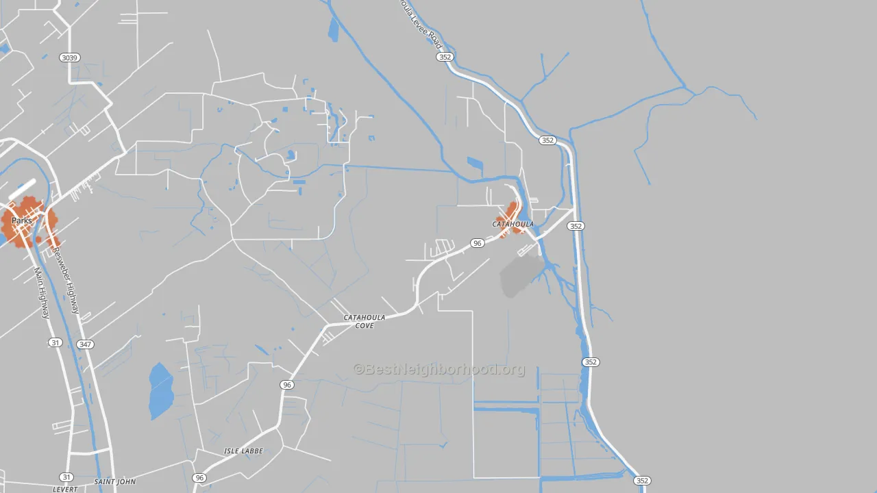 Bike Grade map of Catahoula, LA
