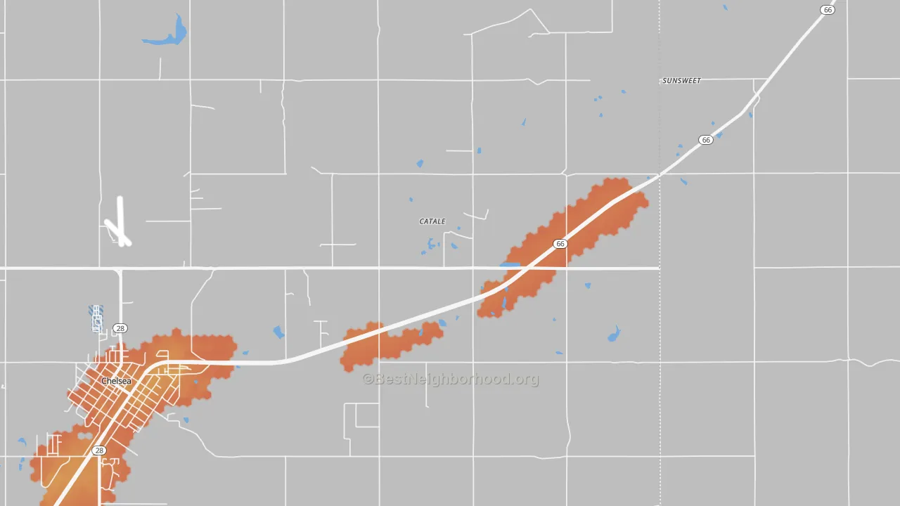 Bike Grade map of Catale, OK