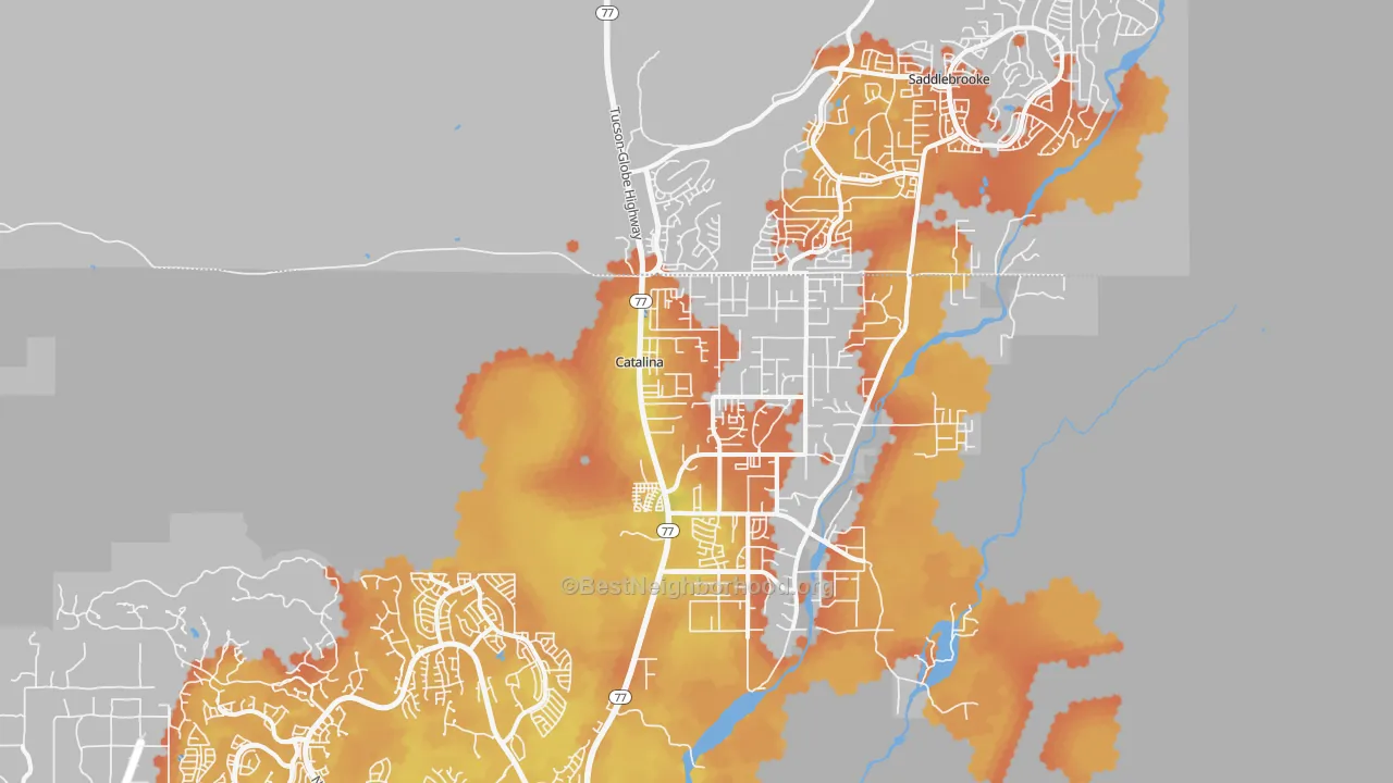Bike Grade map of Catalina, AZ