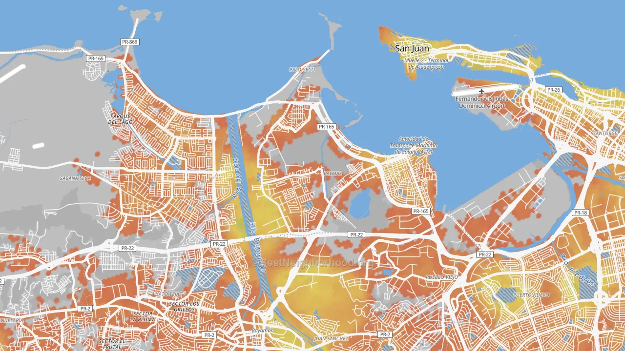 Bike Grade map of Catano Municipio, PR