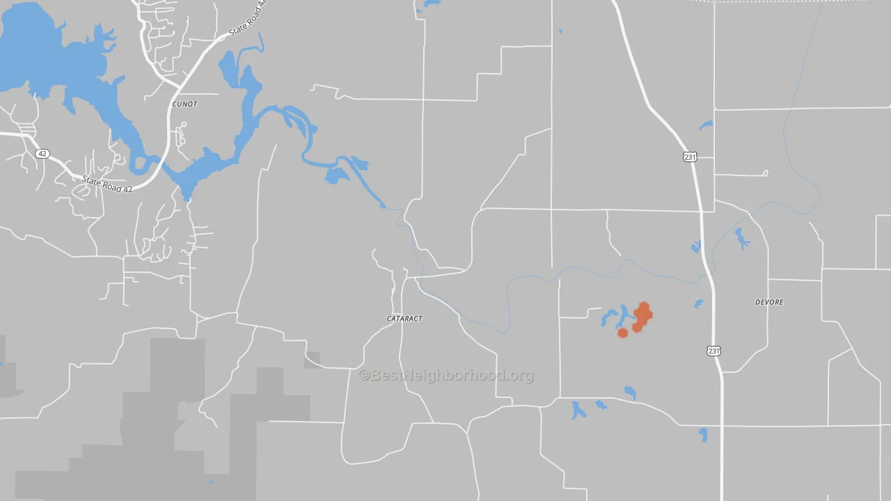 Bike Grade map of Cataract, IN