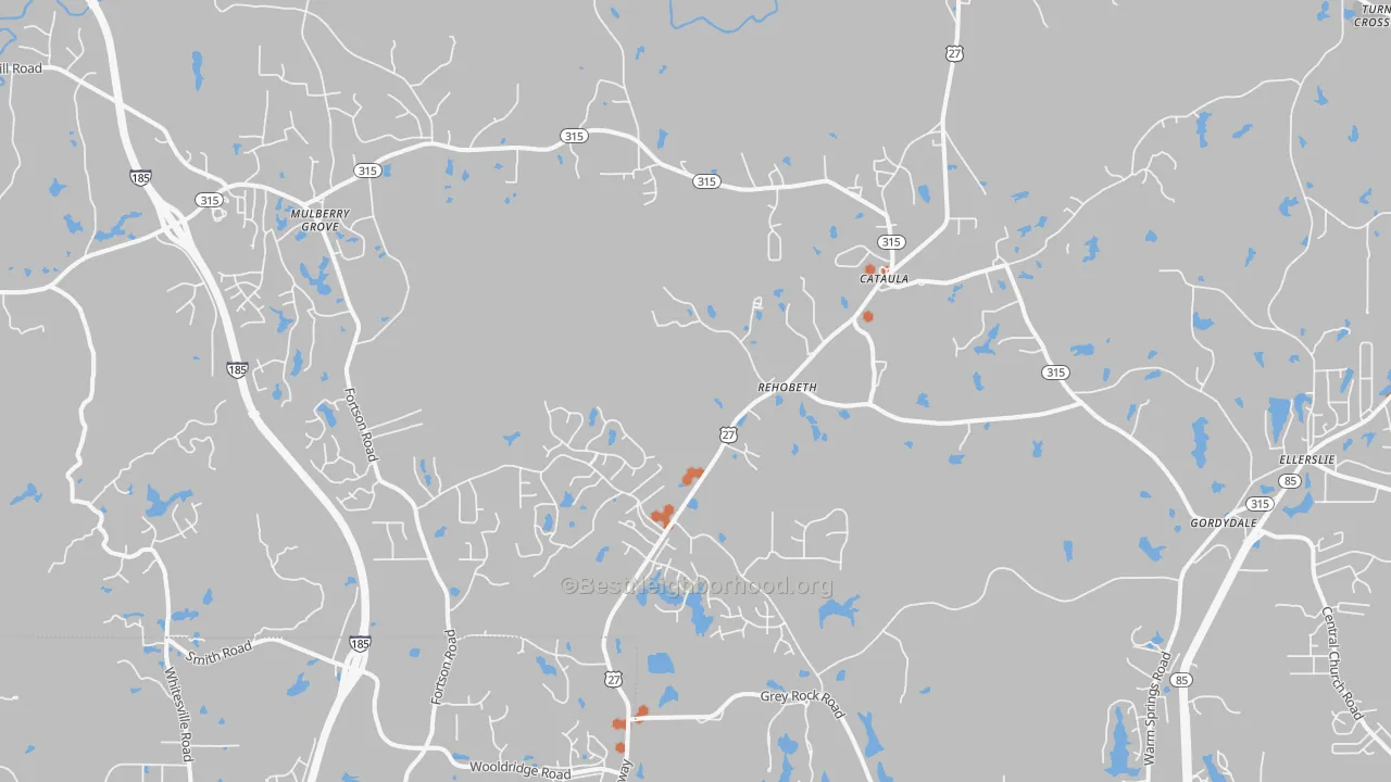 Bike Grade map of Cataula, GA