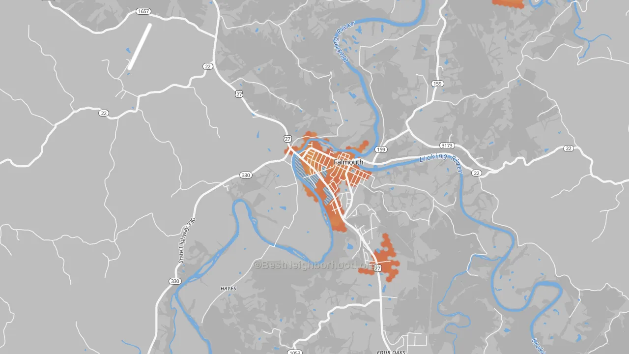 Bike Grade map of Catawba, KY