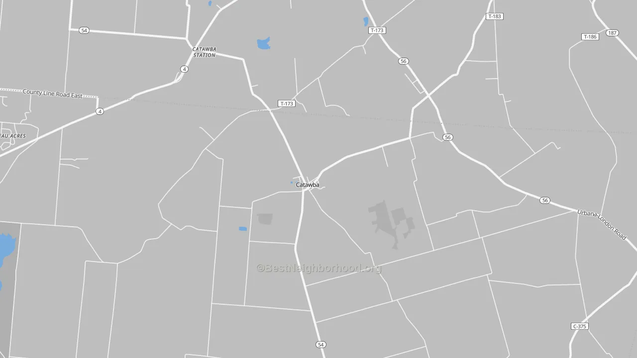 Bike Grade map of Catawba, OH