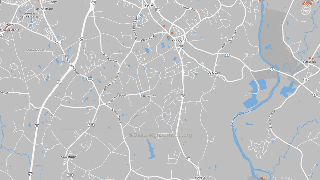 Bike Grade map of Catawba, SC