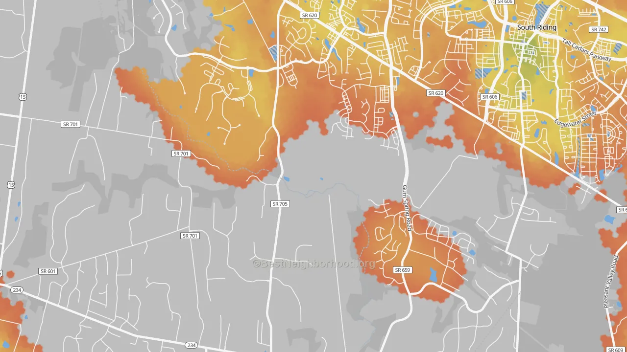 Bike Grade map of Catharpin, VA