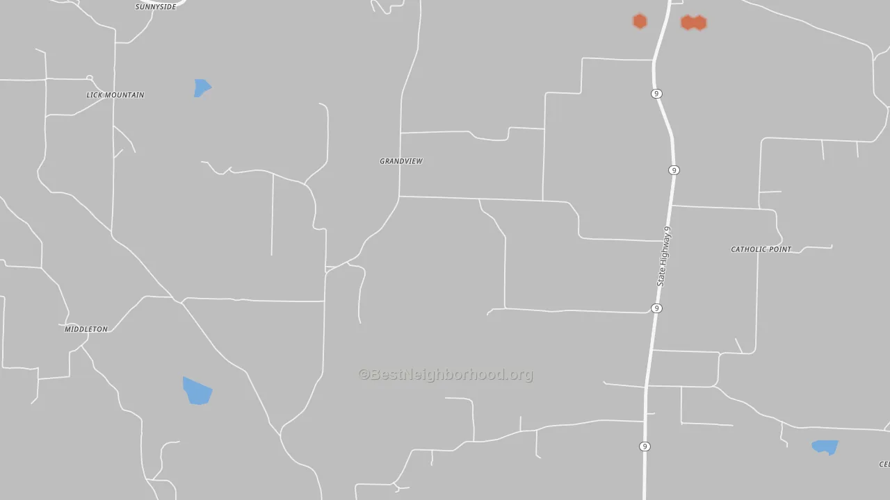 Bike Grade map of Catholic Point, AR