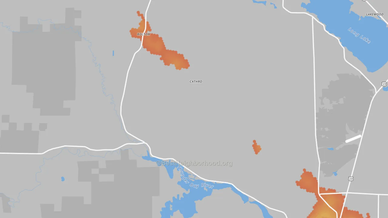 Bike Grade map of Cathro, MI