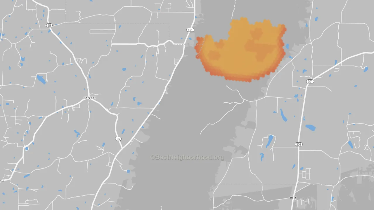 Bike Grade map of Catlett, GA
