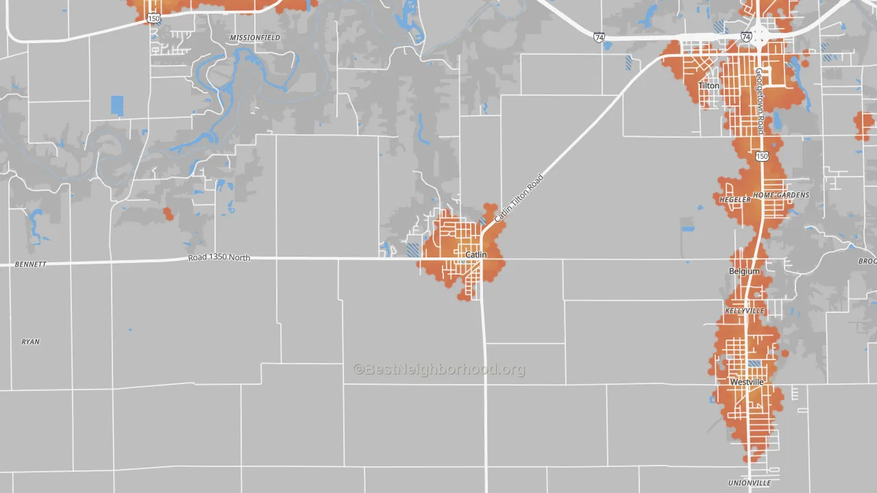 Bike Grade map of Catlin, IL