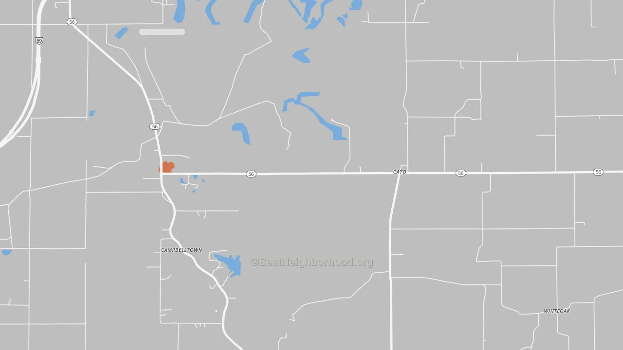 Bike Grade map of Cato, IN