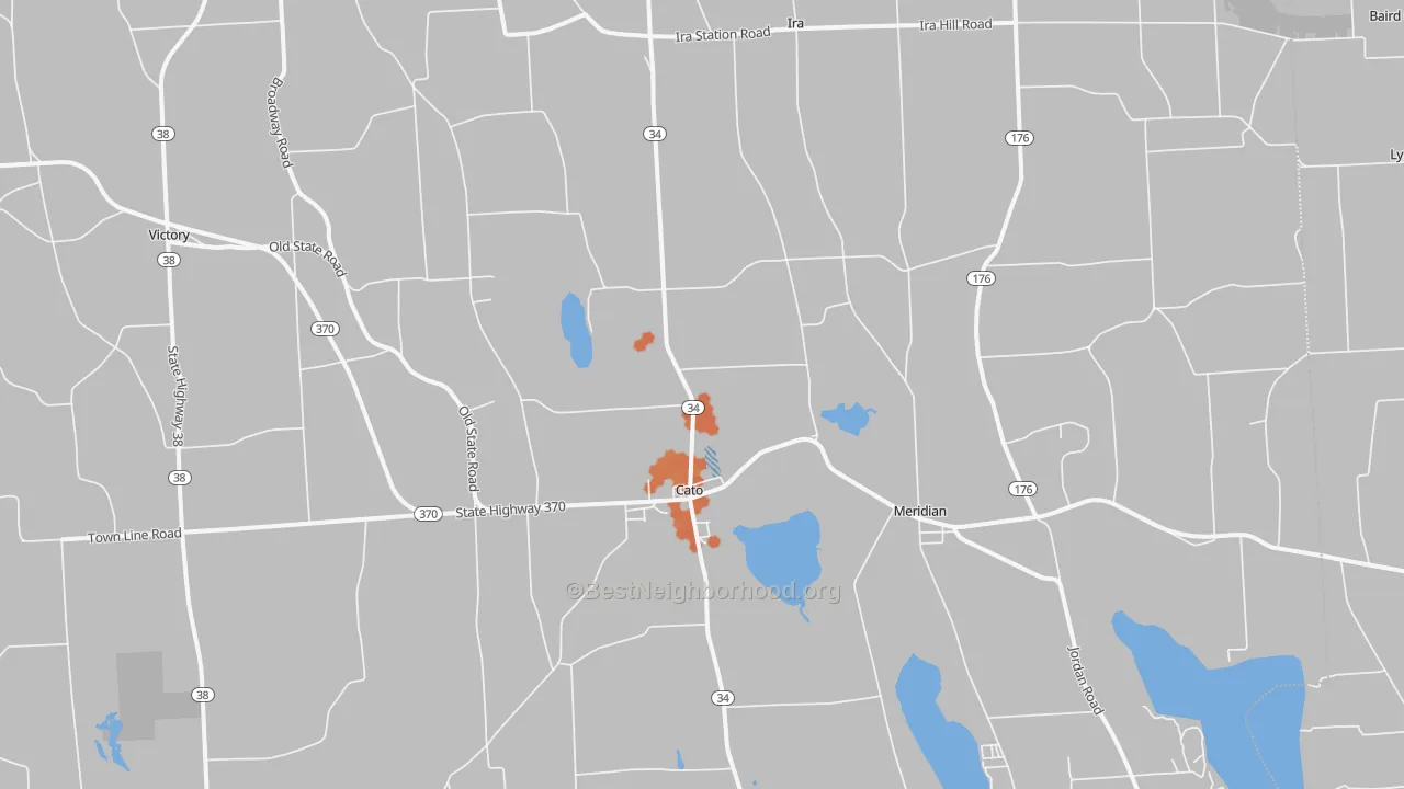 Bike Grade map of Cato, NY