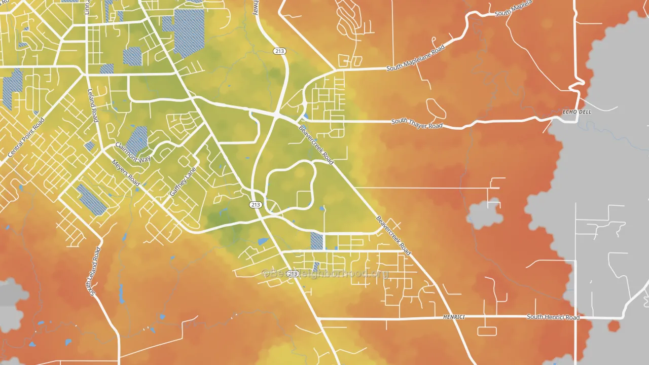 Bike Grade map of Caufield, Oregon City, OR