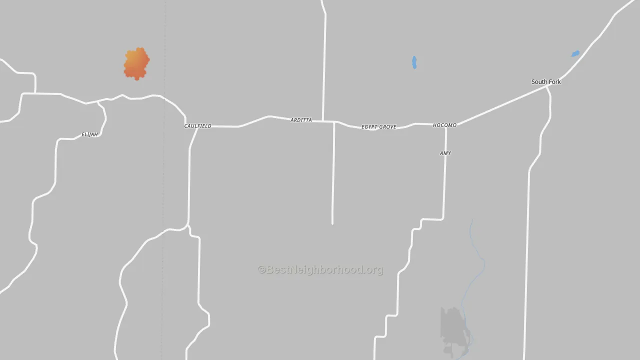 Bike Grade map of Caulfield, MO