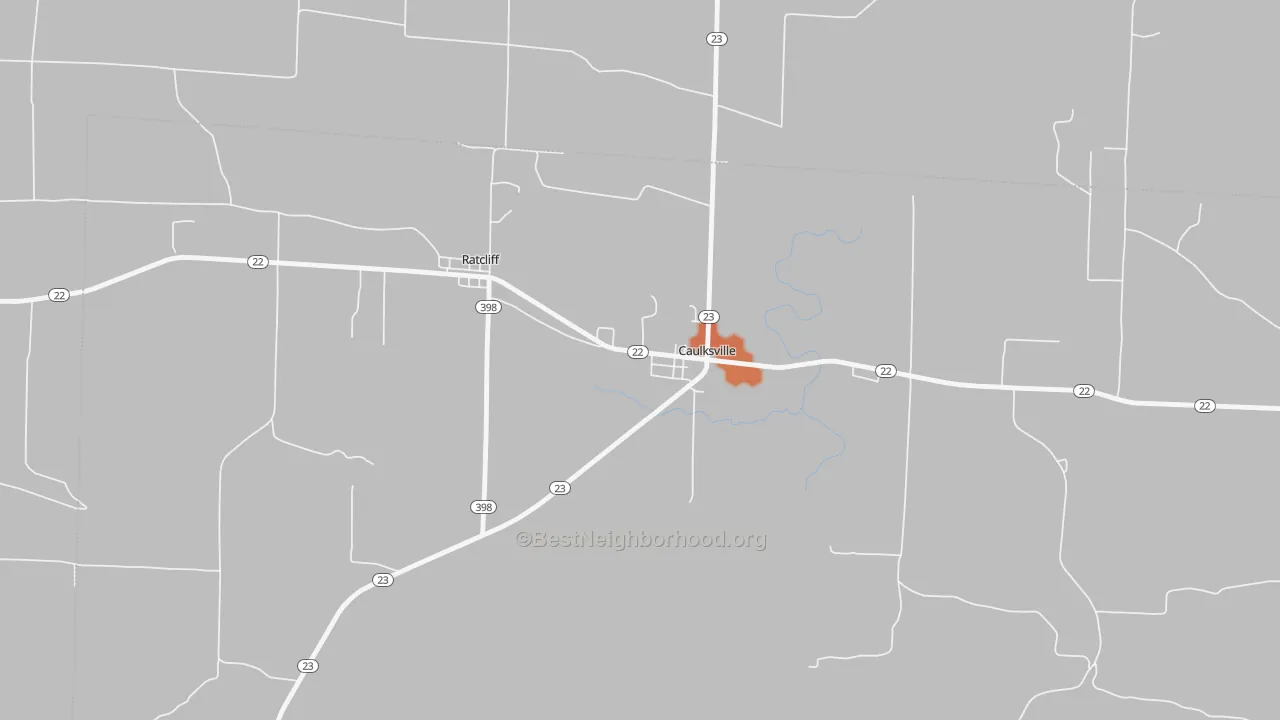 Bike Grade map of Caulksville, AR