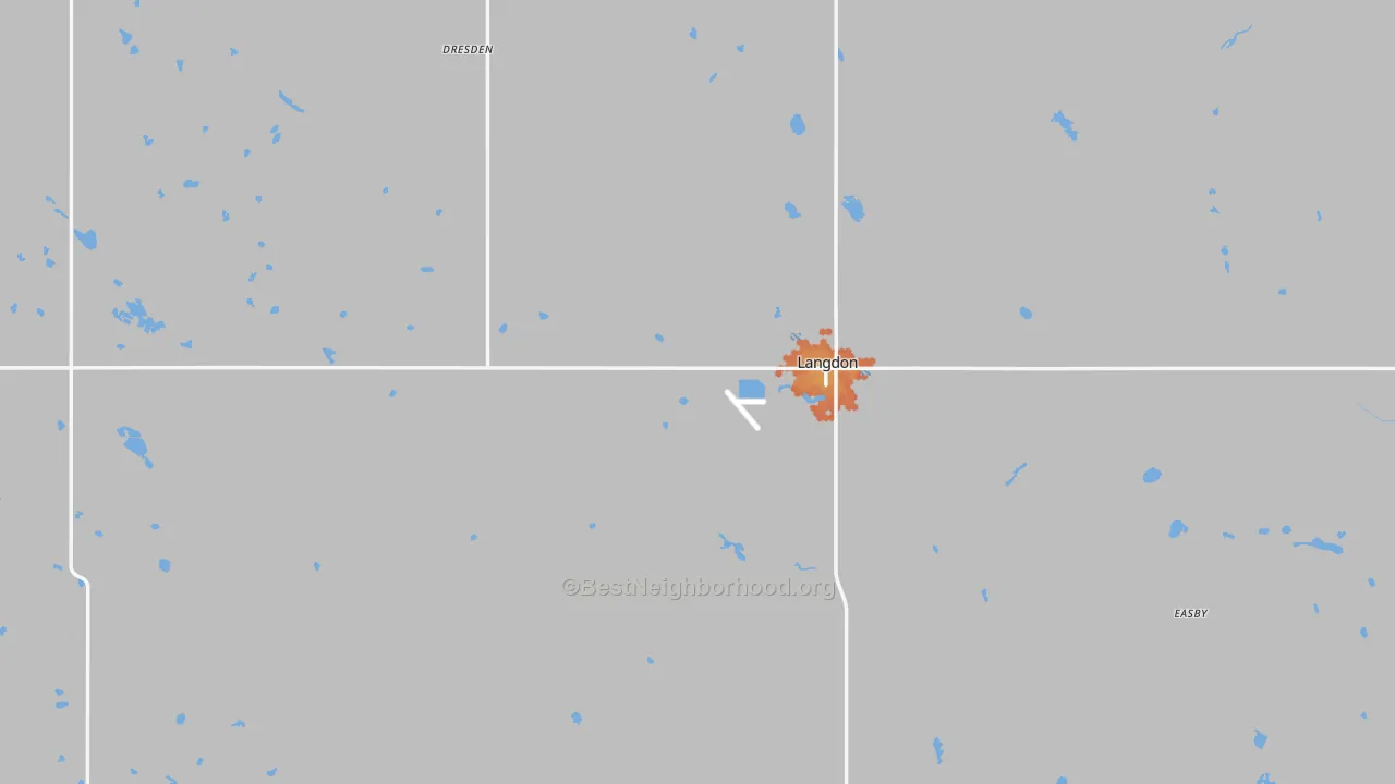 Bike Grade map of Cavalier County, ND