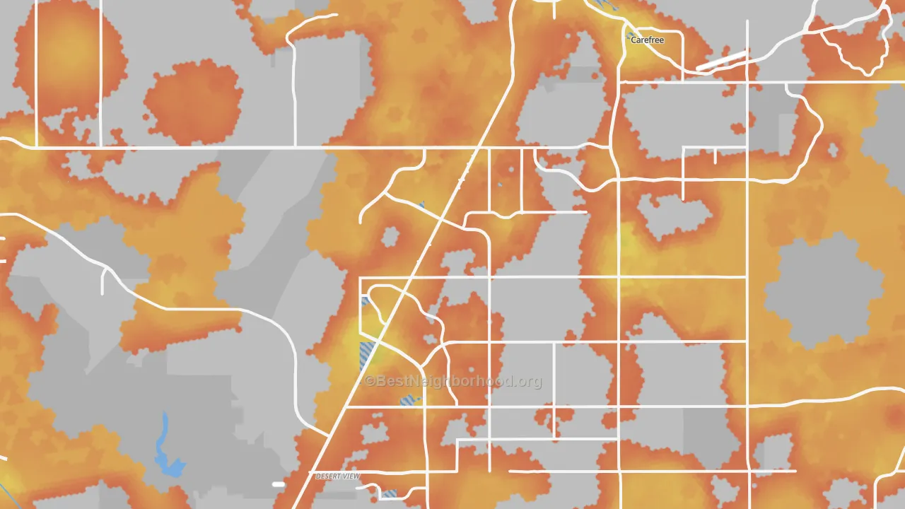 Bike Grade map of Cave Creek, AZ