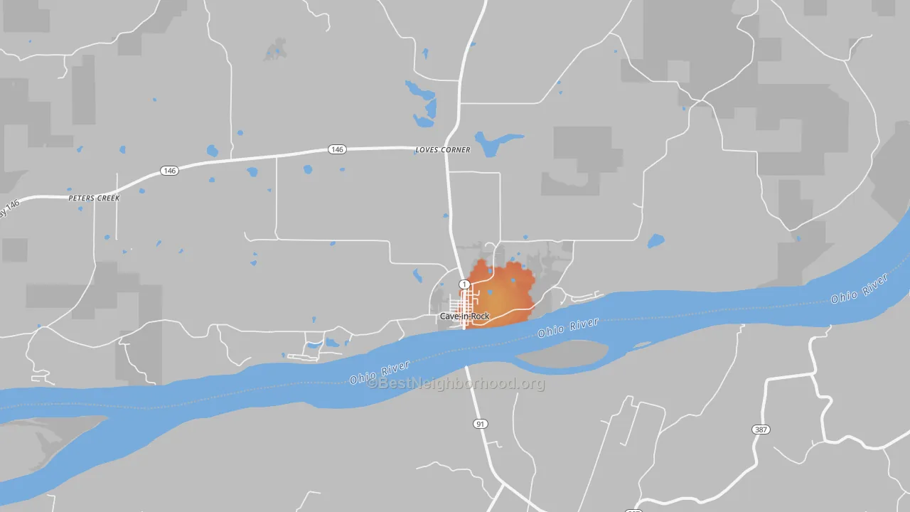 Bike Grade map of Cave In Rock, IL