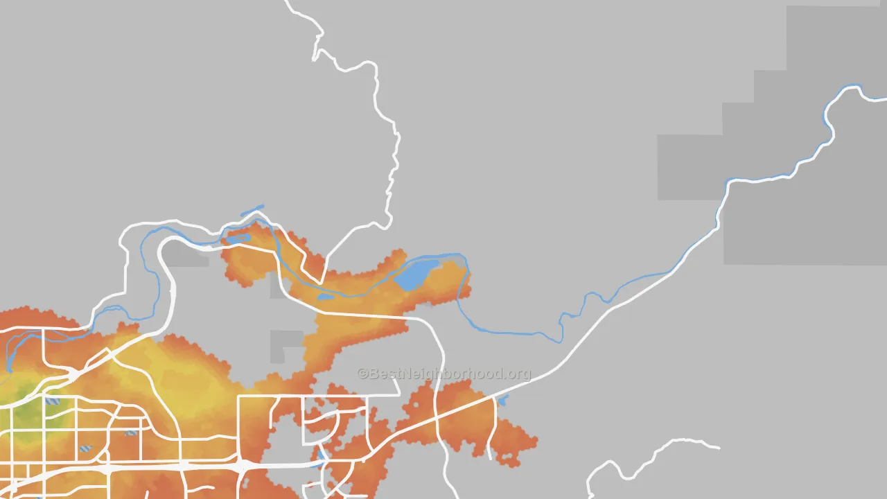 Bike Grade map of Cawelo, CA