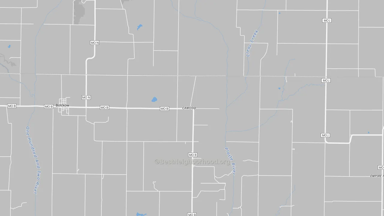 Bike Grade map of Cawood, MO
