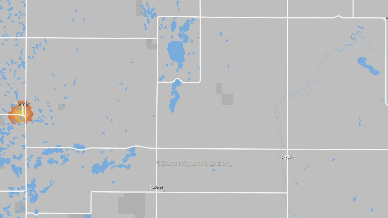 Bike Grade map of Cayuga, ND