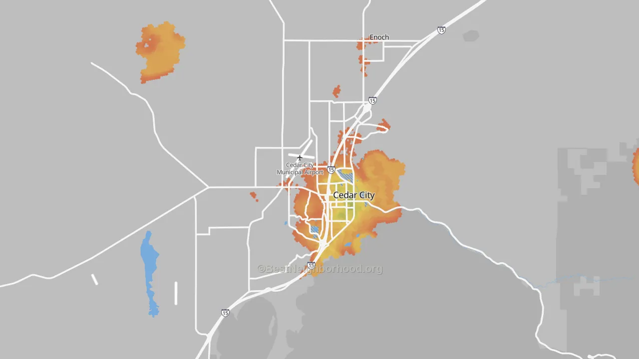 Bike Grade map of Cedar City, UT