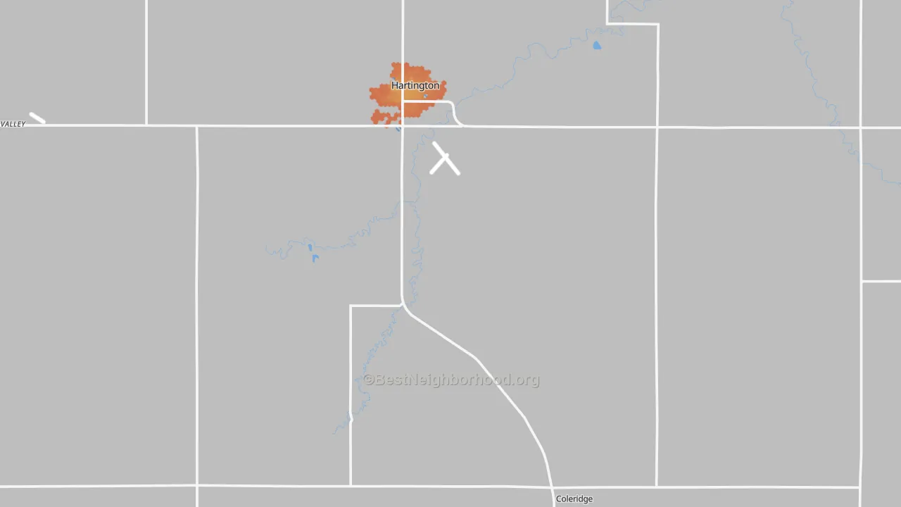 Bike Grade map of Cedar County, NE