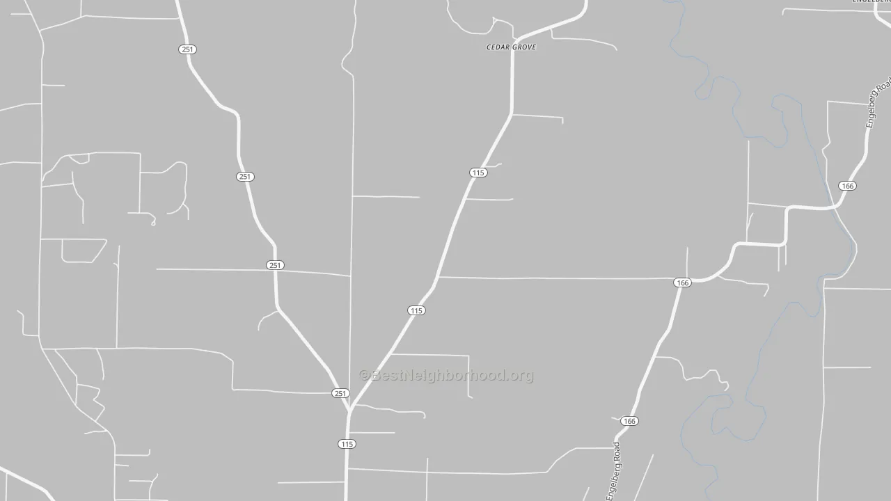 Bike Grade map of Cedar Grove, AR