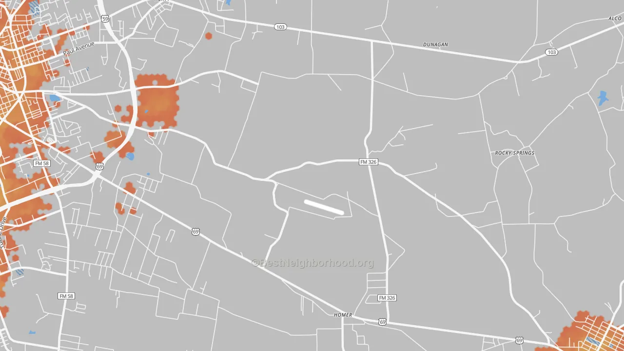 Bike Grade map of Cedar Grove, TX