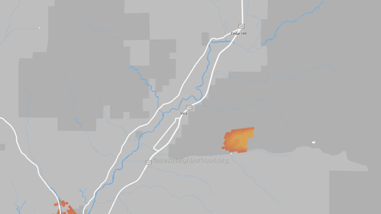 Bike Grade map of Cedar Hill, NM