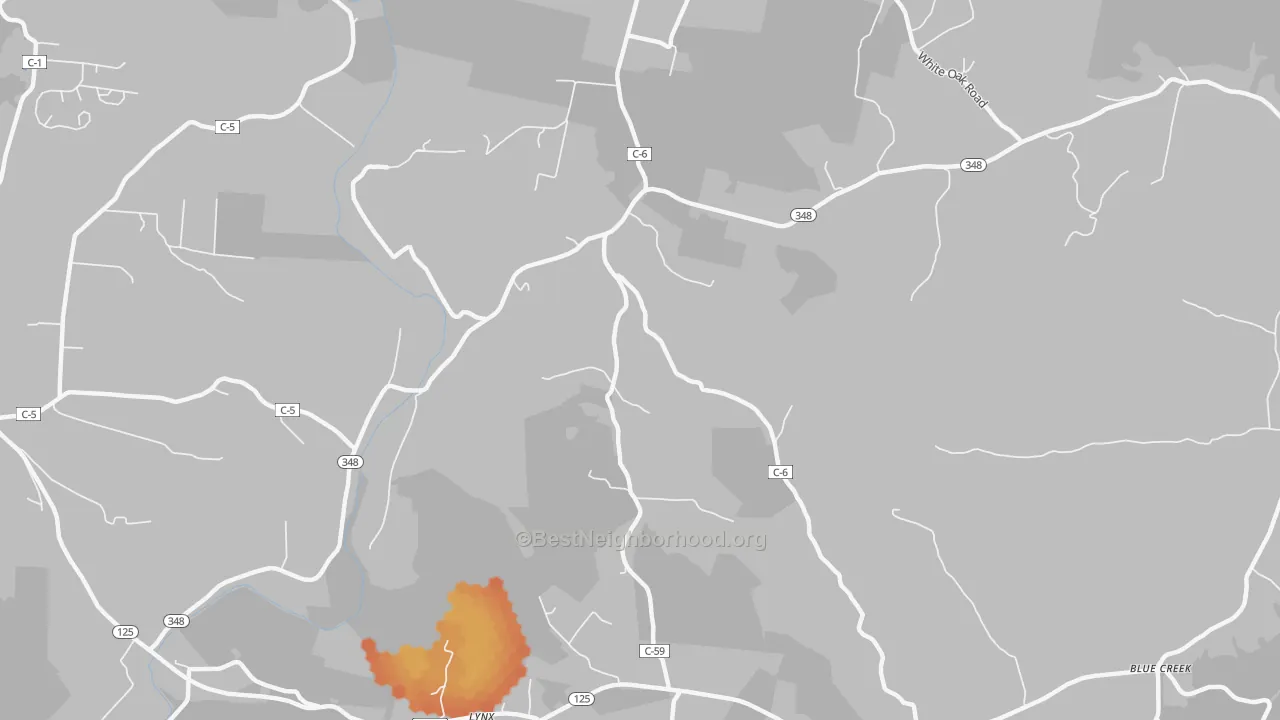 Bike Grade map of Cedar Mills, OH