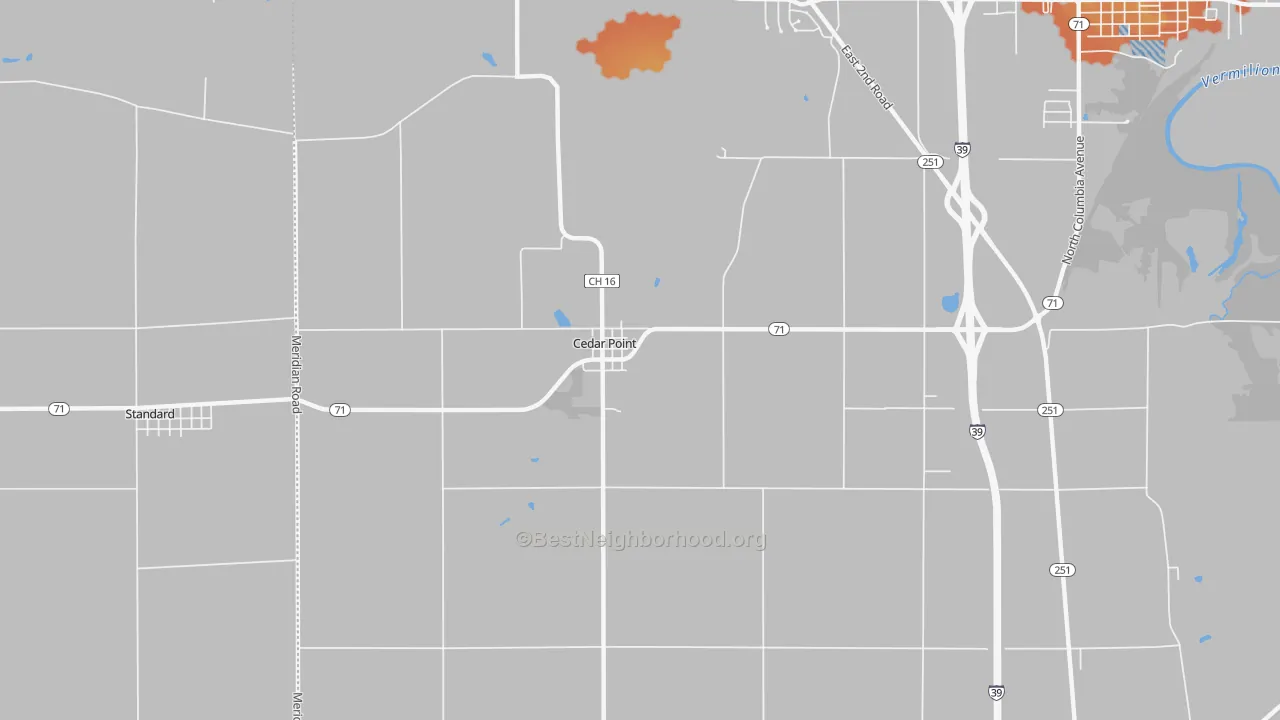 Bike Grade map of Cedar Point, IL