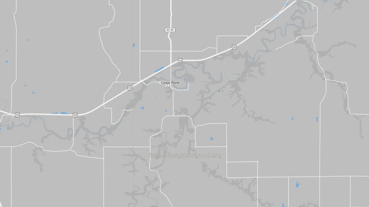 Bike Grade map of Cedar Point, KS