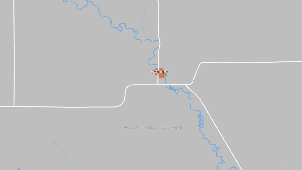 Bike Grade map of Cedar Rapids, NE