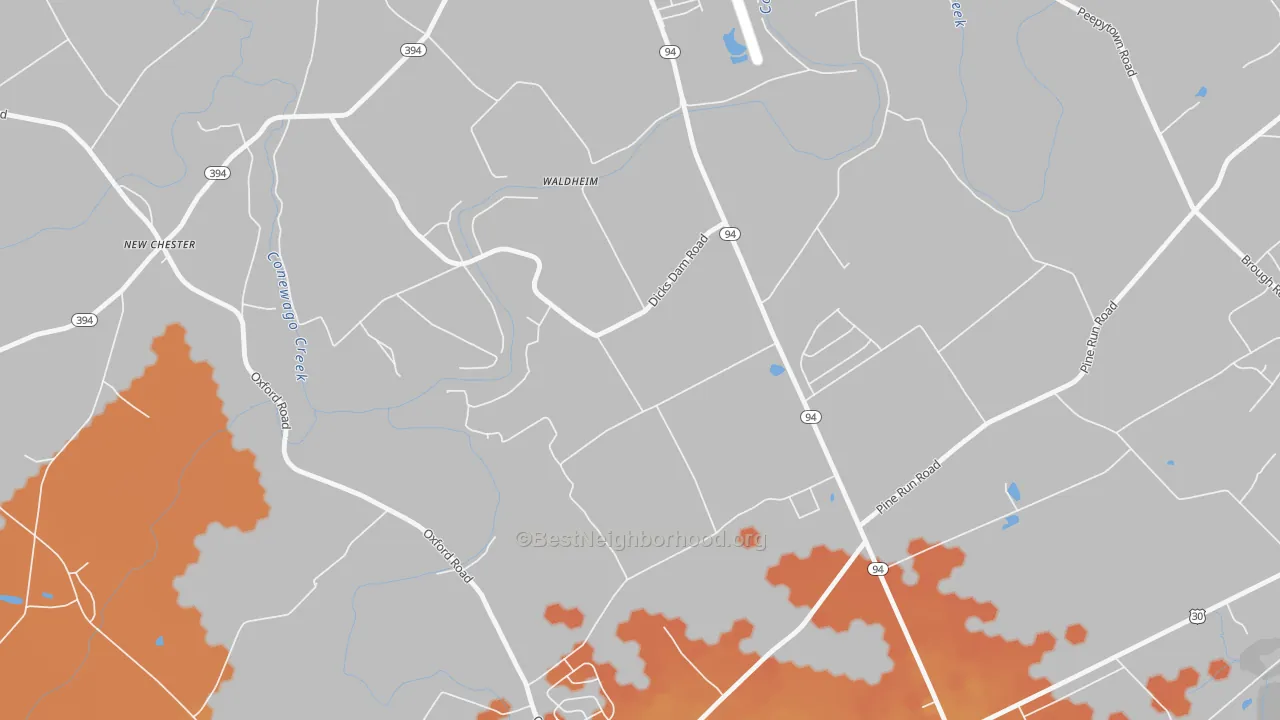 Bike Grade map of Cedar Ridge, PA