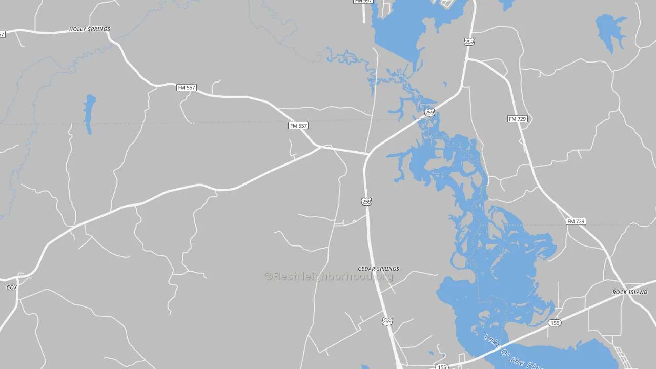 Bike Grade map of Cedar Springs, TX