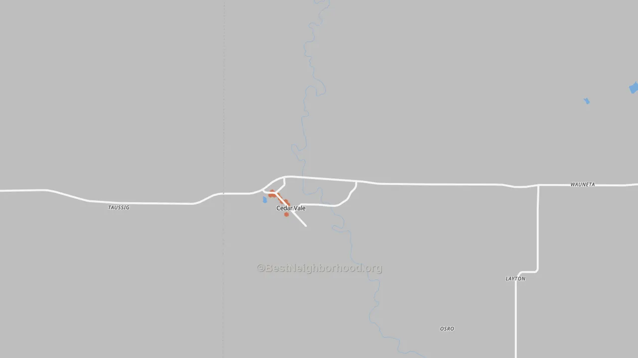 Bike Grade map of Cedar Vale, KS