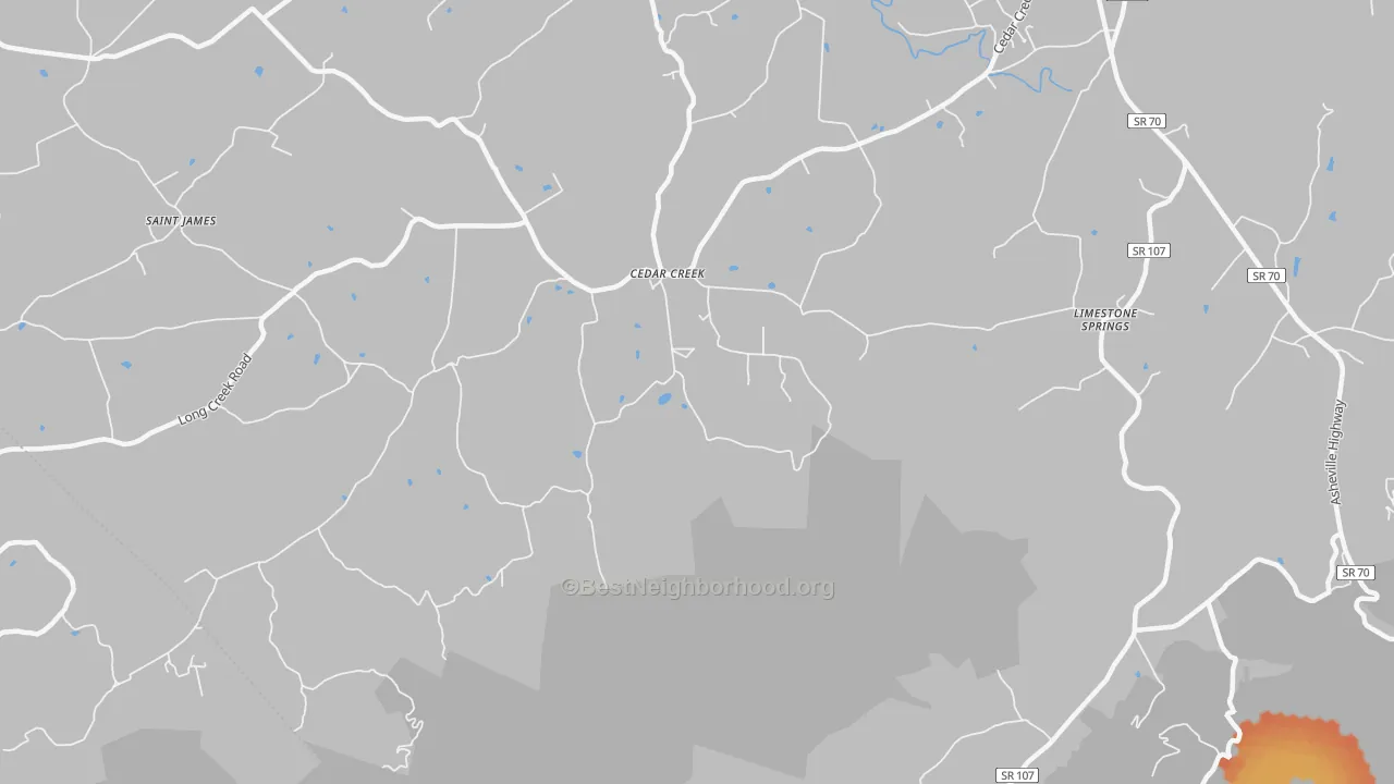Bike Grade map of Cedarcreek, TN