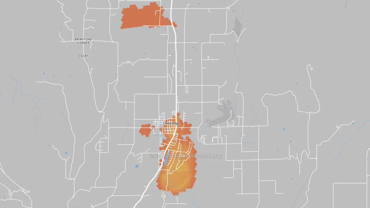 Bike Grade map of Cedaredge, CO