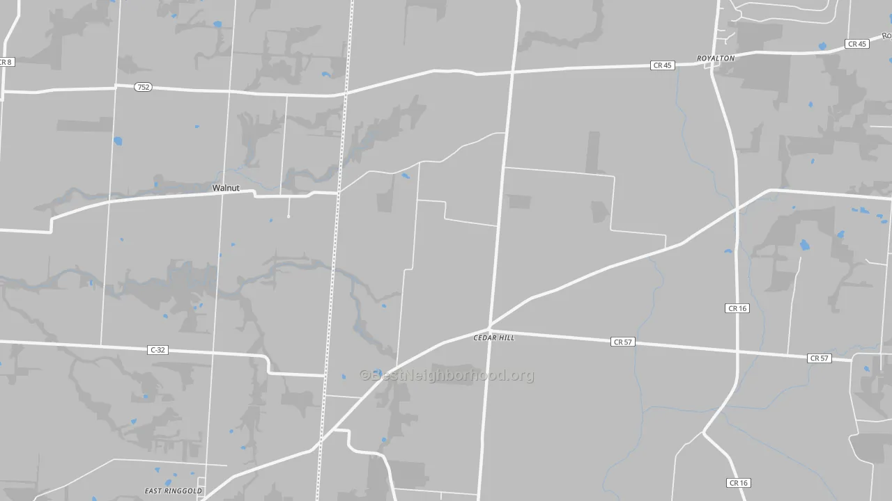 Bike Grade map of Cedarhill, OH