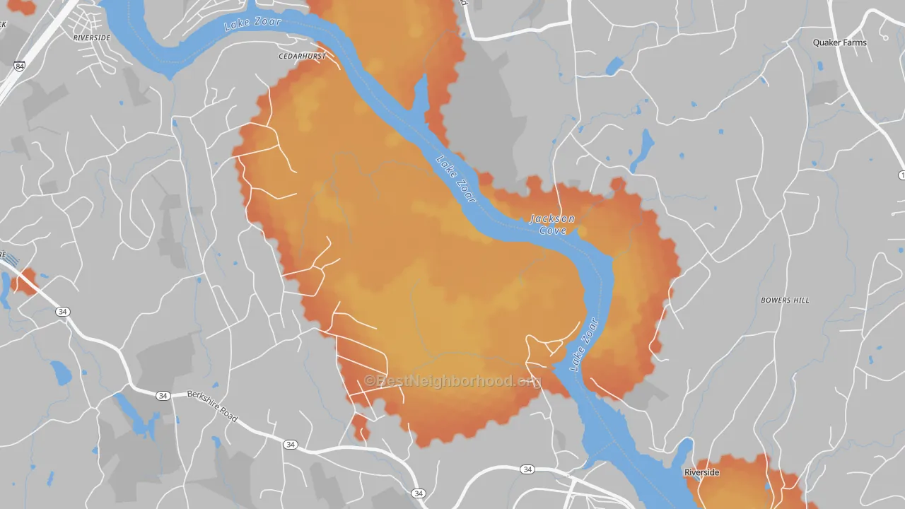 Bike Grade map of Cedarhurst, CT