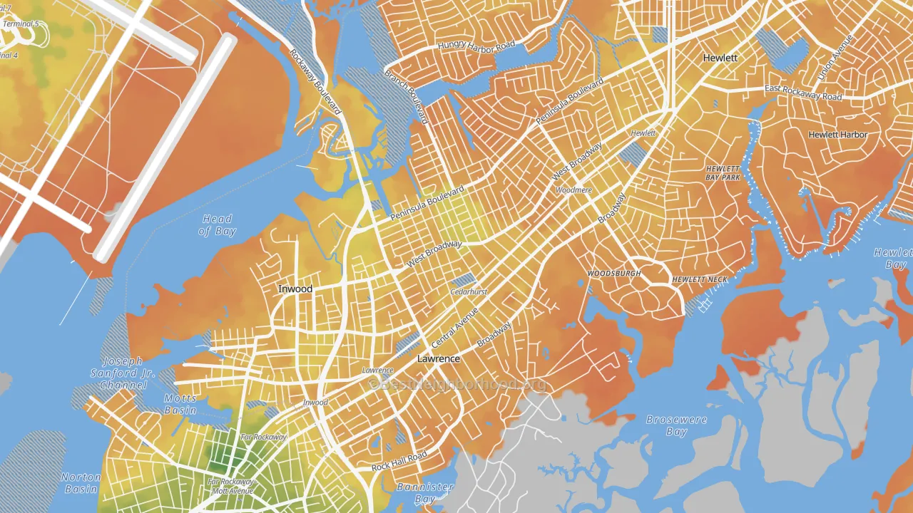 Bike Grade map of Cedarhurst, NY