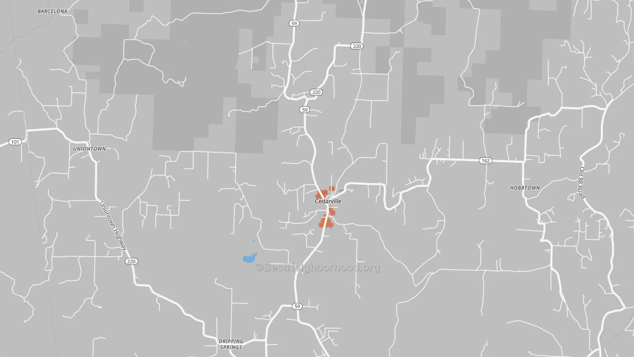 Bike Grade map of Cedarville, AR