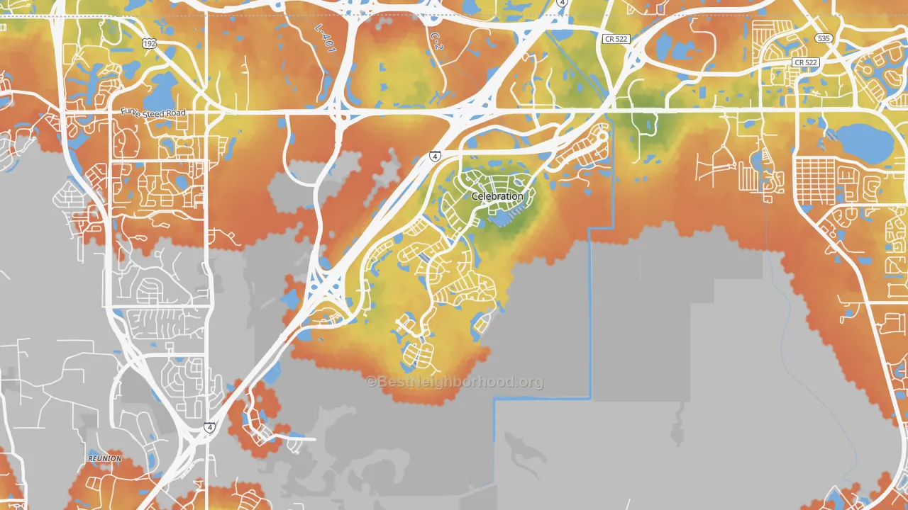 Bike Grade map of Celebration, FL
