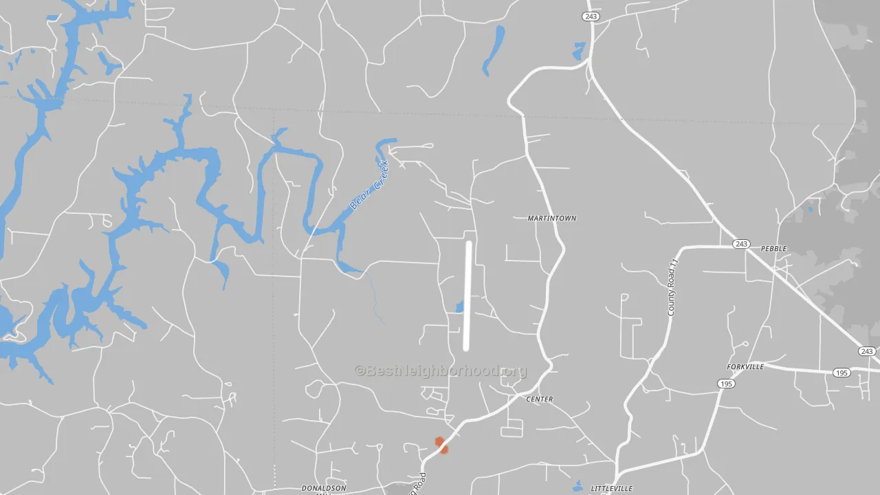 Bike Grade map of Center, AL