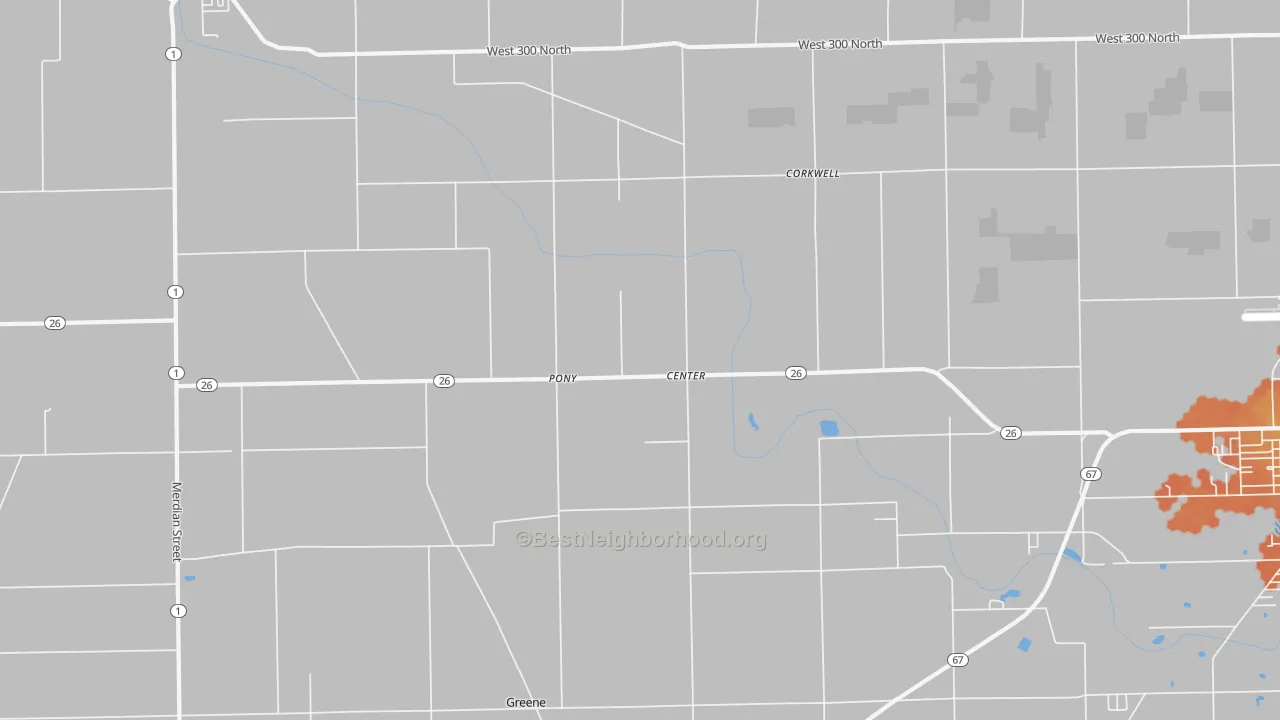 Bike Grade map of Center, IN