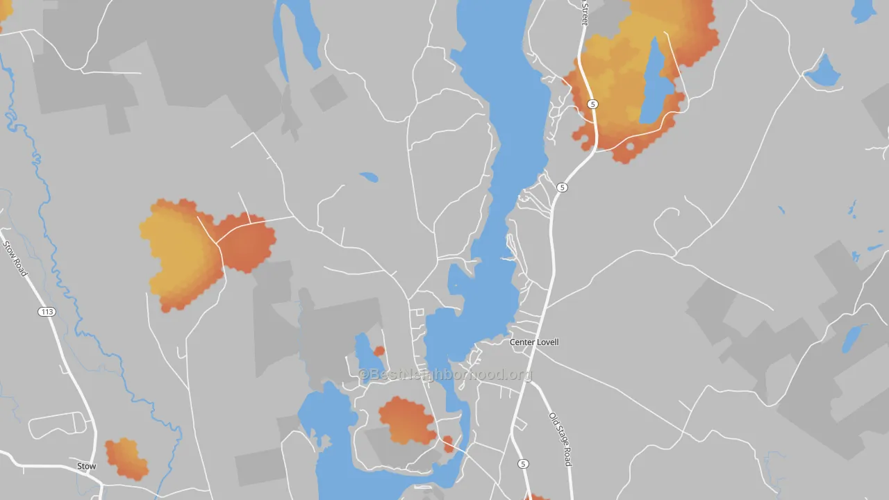Bike Grade map of Center Lovell, ME