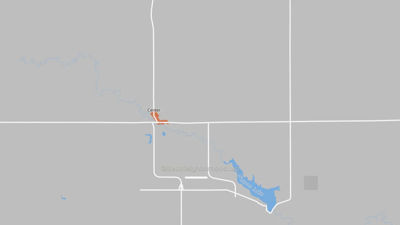 Bike Grade map of Center, ND